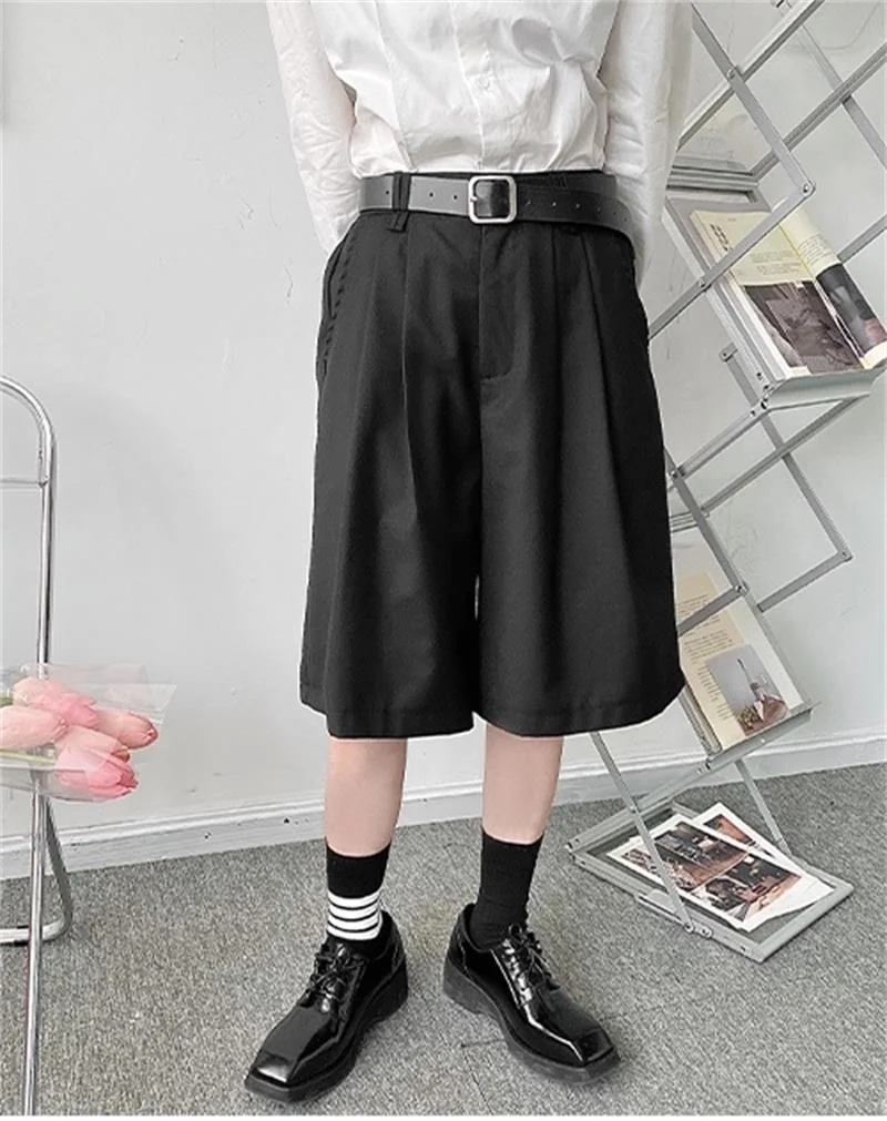 Капри мужские летние свободные большие нишевые Простые Модные брюки с широкими