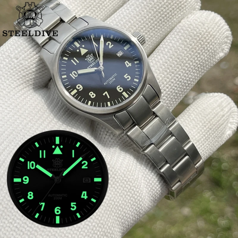 

Мужские автоматические механические часы STEELDIVE Luxury Brand s часы для дайверов мужские часы 200 м водонепроницаемые наручные часы Super C3 светящиеся...