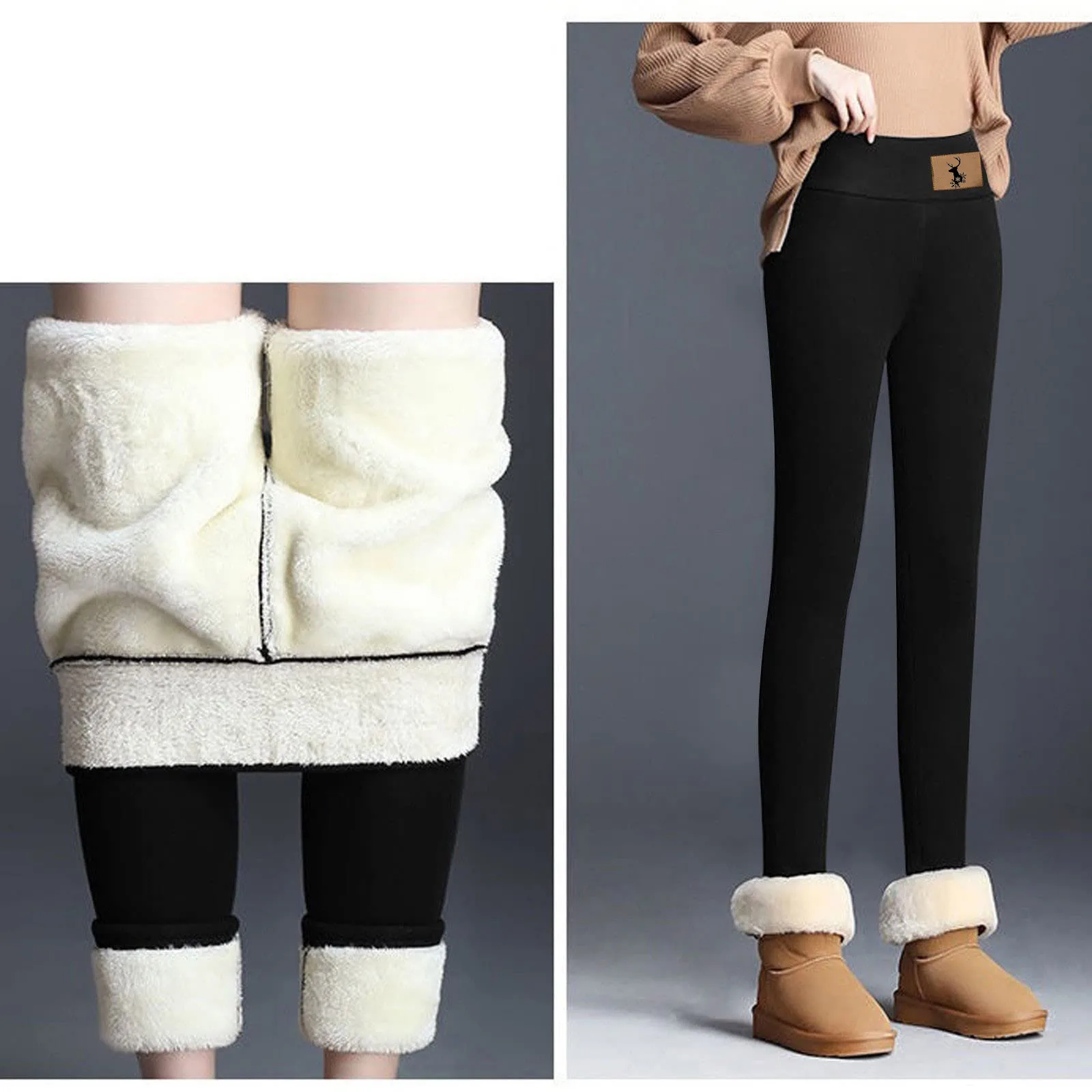 

Winter Women's Thicken Lambwool Leggings Fleece Winter High Waist Thick Warm Tight Stockings Warm Thermal Warm Pants Pantalon