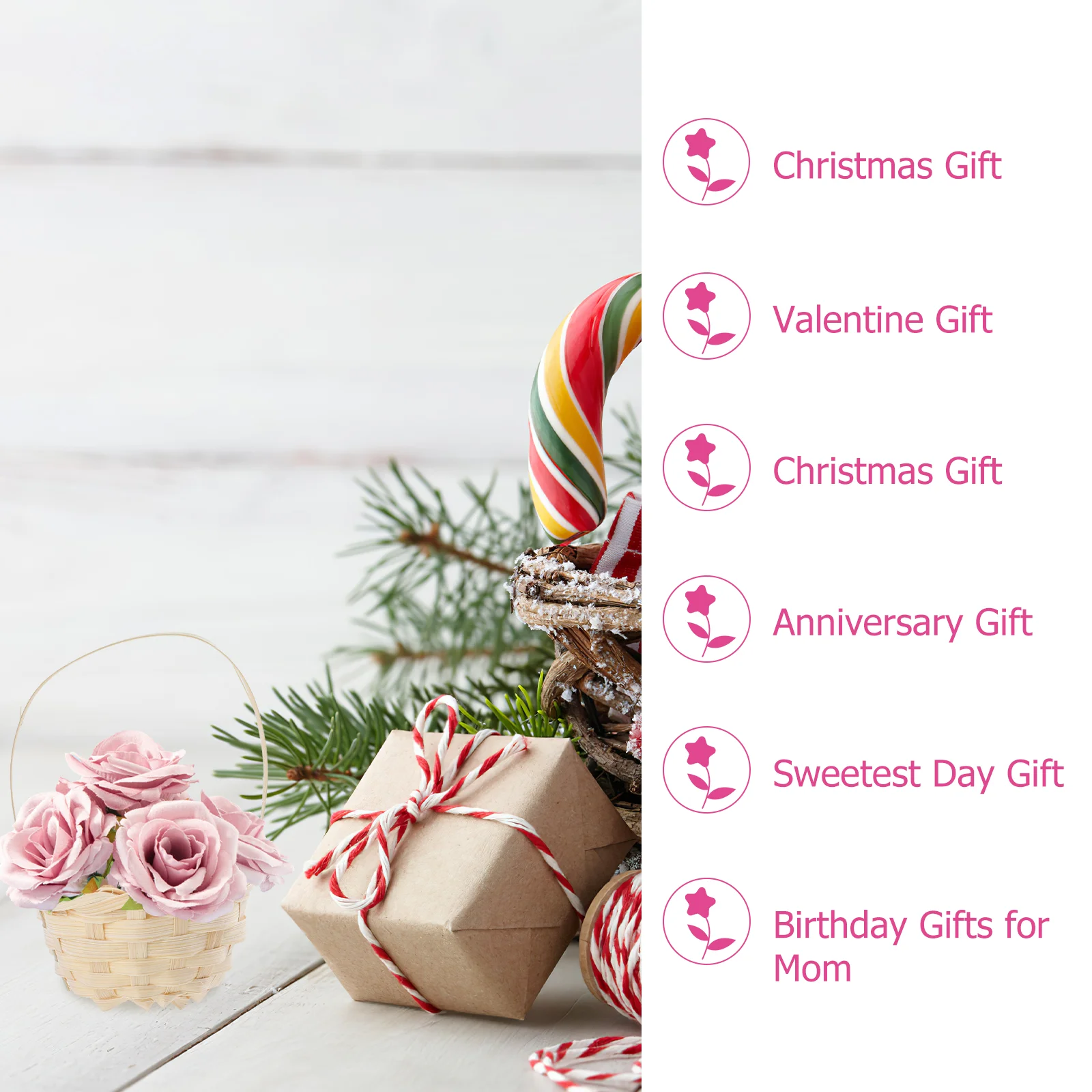 

Basket Mini Baskets Flower Wovenhandle Small Candy Gift Wedding Rattanhandles Storage Picnic Wicker Tiny Country Farmhouse