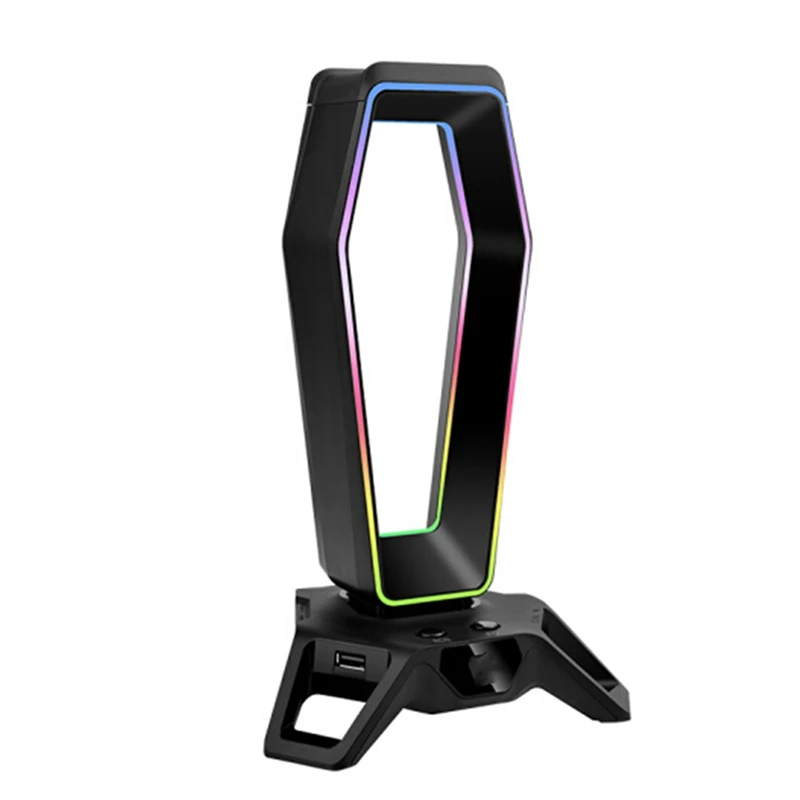 

RGB Headset Stand Multi-Functional Headphone Holder Hanger Display Shelf With 3 Virtual 7.1 Surround Sound Port