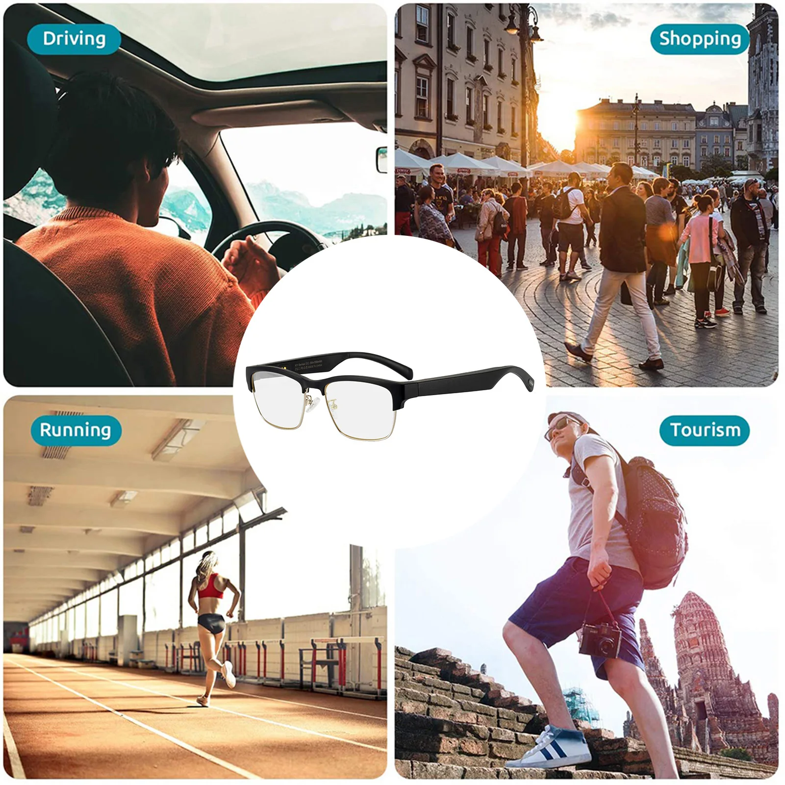 Беспроводные смарт-очки BT5.0 наушники для звонков аудио музыки интеллектуальные