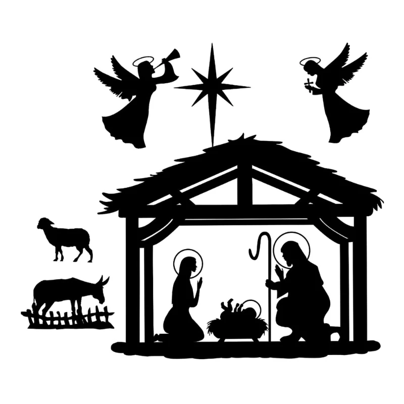 

H55A Рождественский металлический декор в виде сцены Рождества настенный подвесной кулон Очаровательное украшение для помещения улицы сада двора украшения