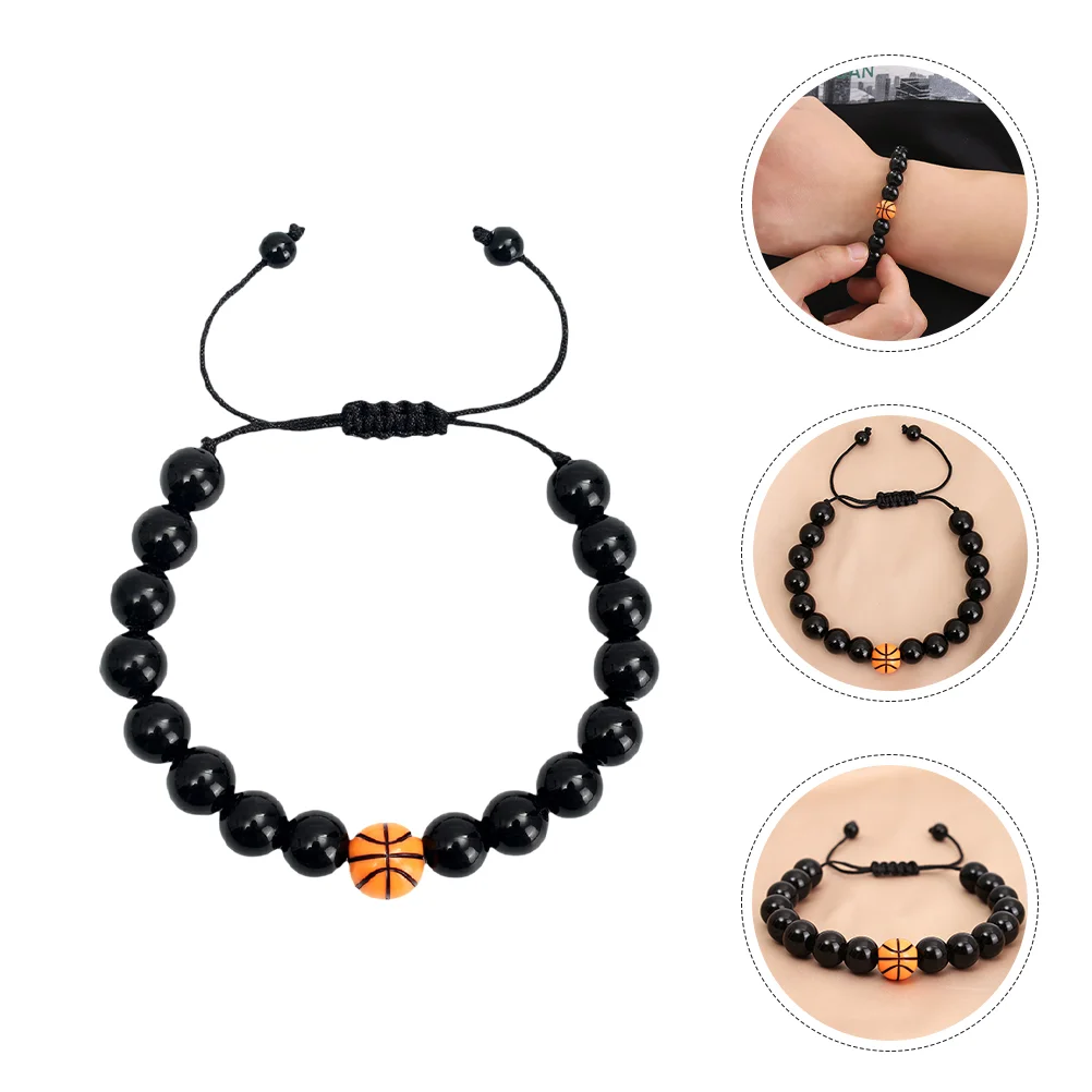 

Baseball Accessories Decorate Adjustable Bracelet Sports Supply Beaded Decorative Accessory Glass Compact Basketball Stuff Man