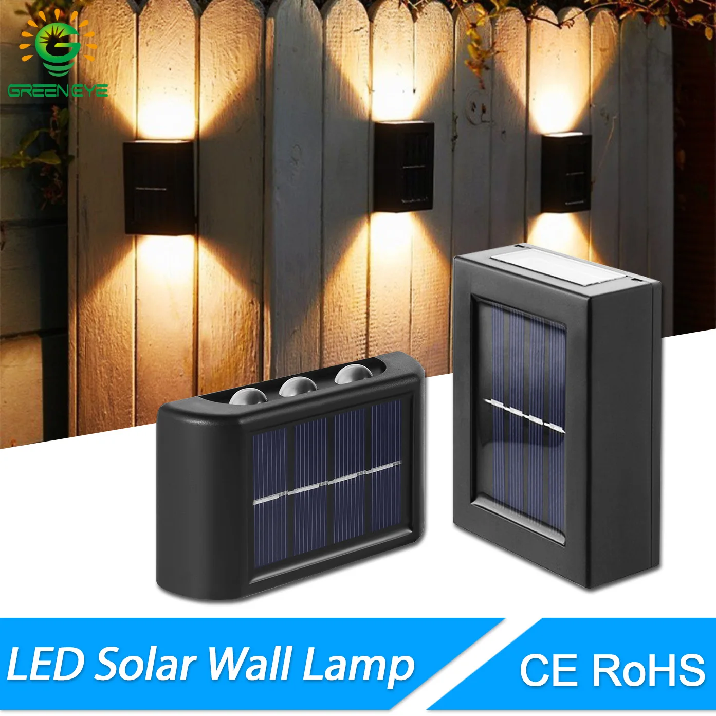 

1/2/4/6/8 pcs LED Solar external Wall Light 4W 6W Outdoor Waterproof Up and Down Night Light outdoor solar led garden light