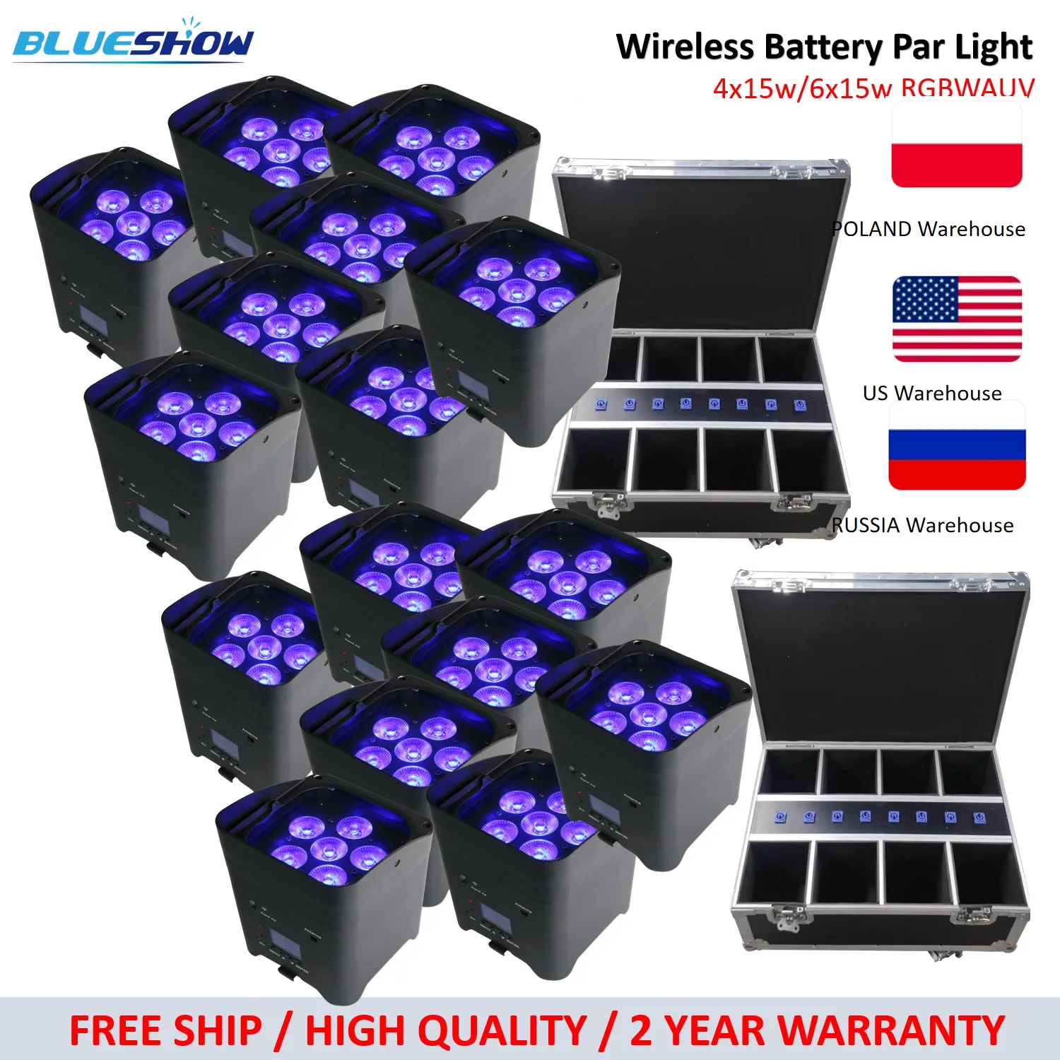 0 налог беспроводная аккумуляторная лампа Par Light F светильник case 6x18W RGBWAUV 6 в 1 с
