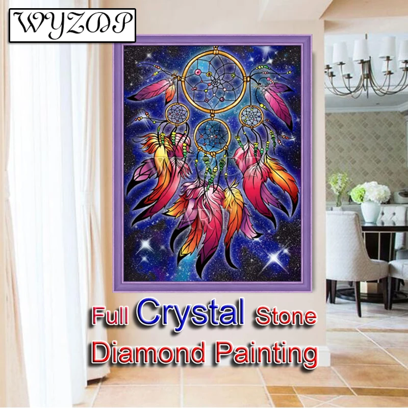 

5D DIY Crystal Diamond Painting Feather Full Square Mosaic Embroidery Cross Stitch Kit Crystal Diamond Art Home Decor 20230763