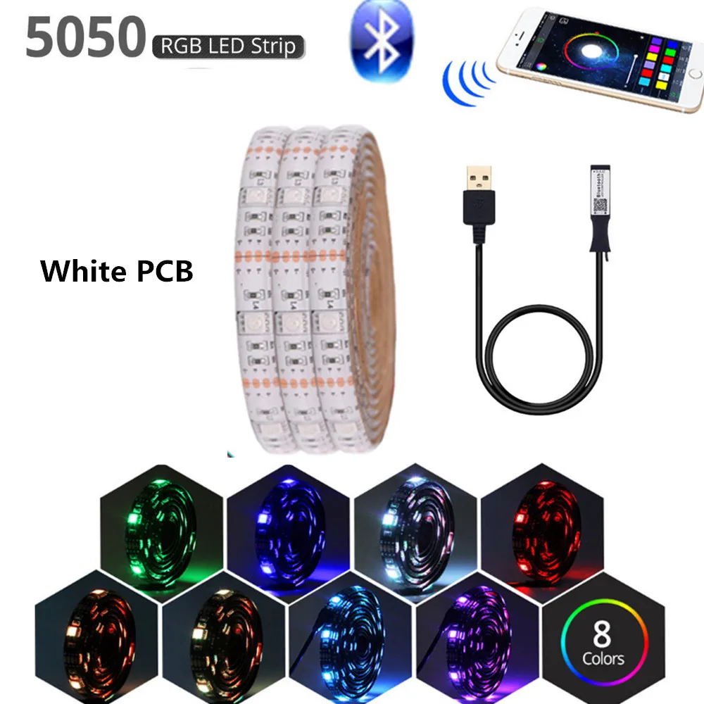 

USB-Лента светодиодная Водонепроницаемая с Bluetooth, 5 В, 5050 SMD