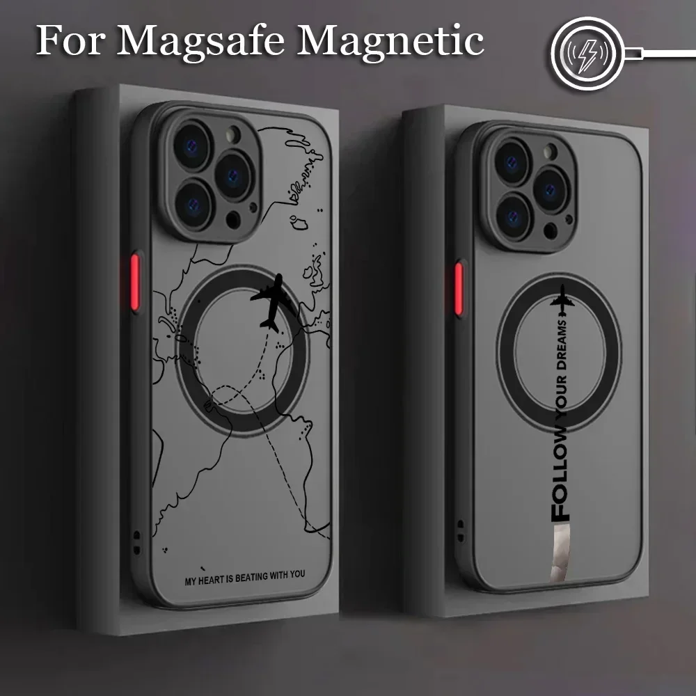 Travel nspired Airplane Route Phone Case For Samsung Galaxy S25 S24 S23 S22 S21 S20 FE Plus Ultra 5G Matte Magnetic Back Cover