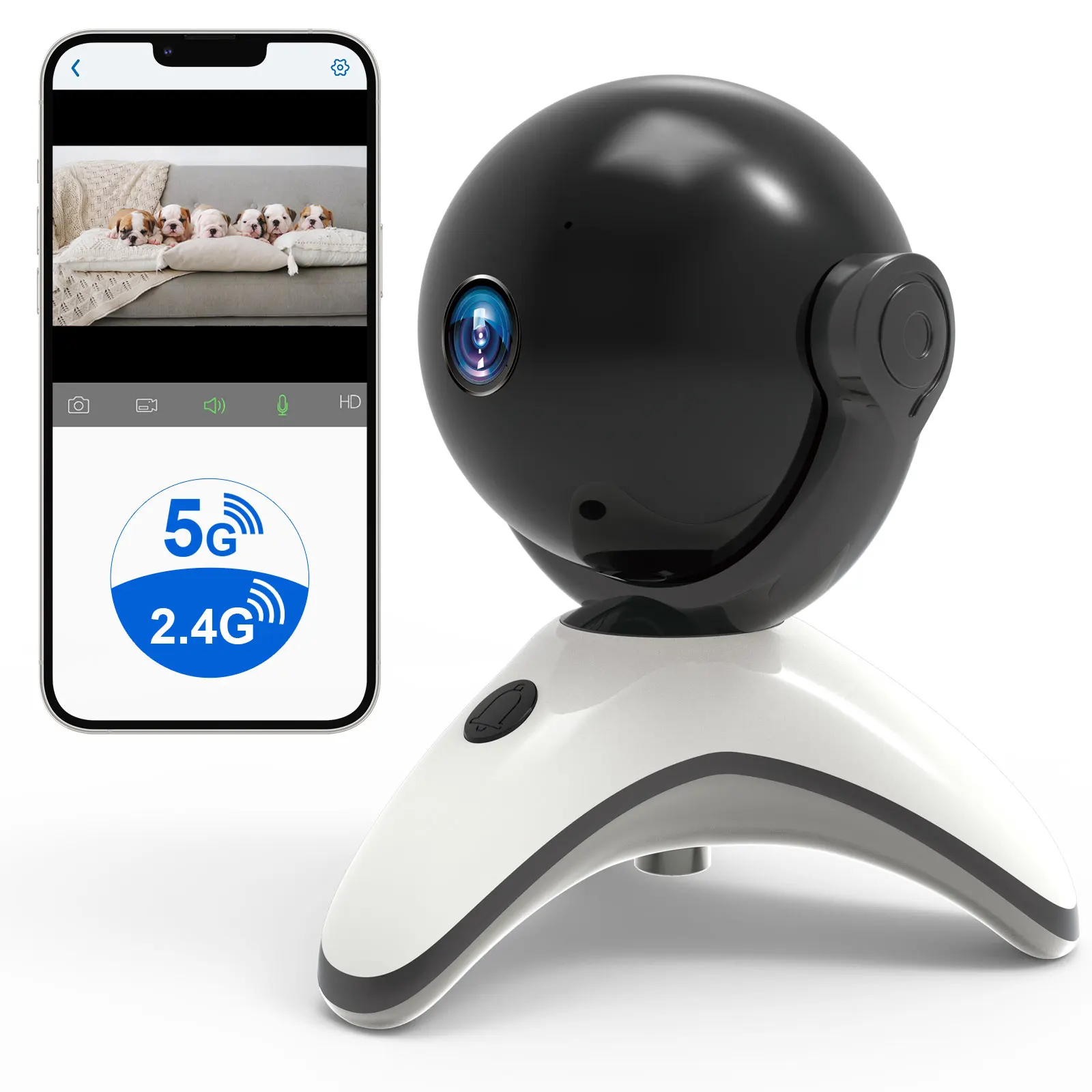 Security Camera Indoor 4K 8MP Nanny Pet Camera 360°camera surveillance for Home Security,2-Way Audio,Sound/Person Detection