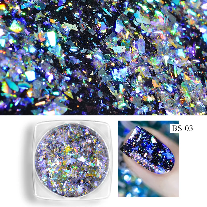

1Jar Dazzling Chameleon Nails Powder Sequins Aurora Holographic Nail Magic Mirror Powder Manicure Art Decor