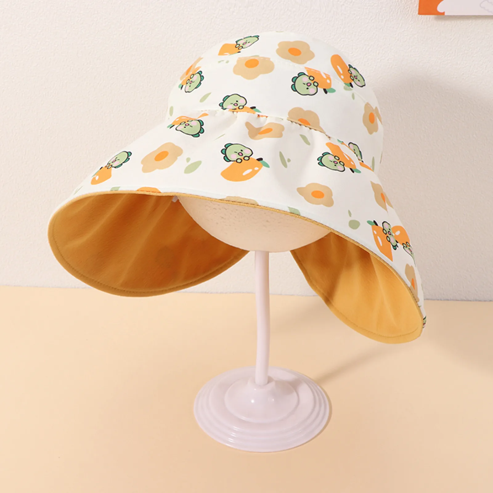 

Детские регулируемые шляпы для защиты от солнца с подтяжками на подбородке, летняя и весенняя складная шляпа с широкими полями, милые детск...