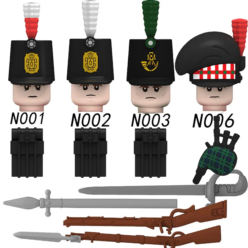 

N001 британская фузионная винтовка, Bagpiper, строительные блоки из серии немецких войн, экшн-фигурки, аксессуары, головной меч, детские игрушки