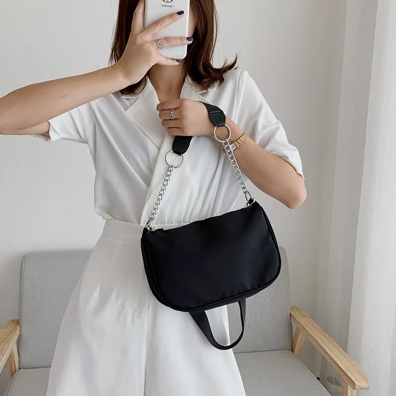 

Popular Fashion Shoulder Bag High Quality Handbags Designer Oxford Crossbody Bags for Women Chain Strap Female Underarm Bag