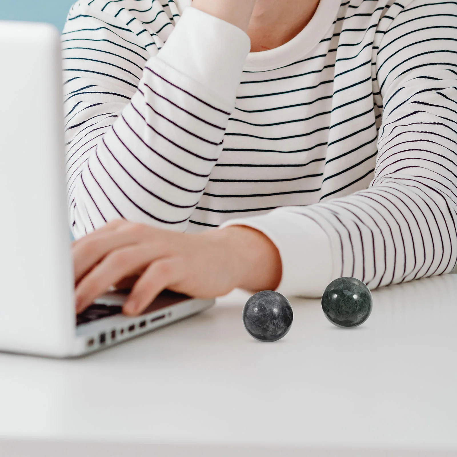 2 комплекта подтягивающих мячей для упражнений медитационных шариков мраморных