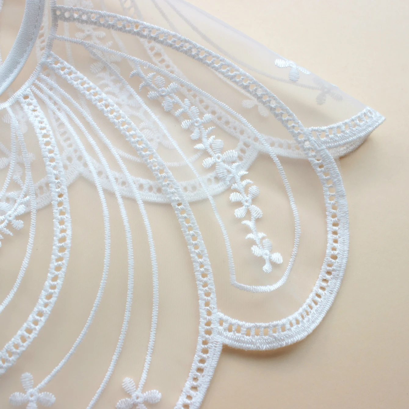 Винтажный Тонкий Полиэстеровый Шаль С Вышивкой Воротник Цветочным Принтом