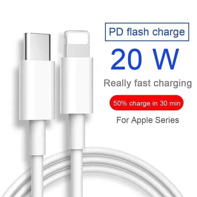 

USB C To PD 20W Fast Charging Cable iOS Charger iPhone 13 12 11 Pro X XR XS Max 6s 7 8 Plus iPad mini air Data Charge Line Cord