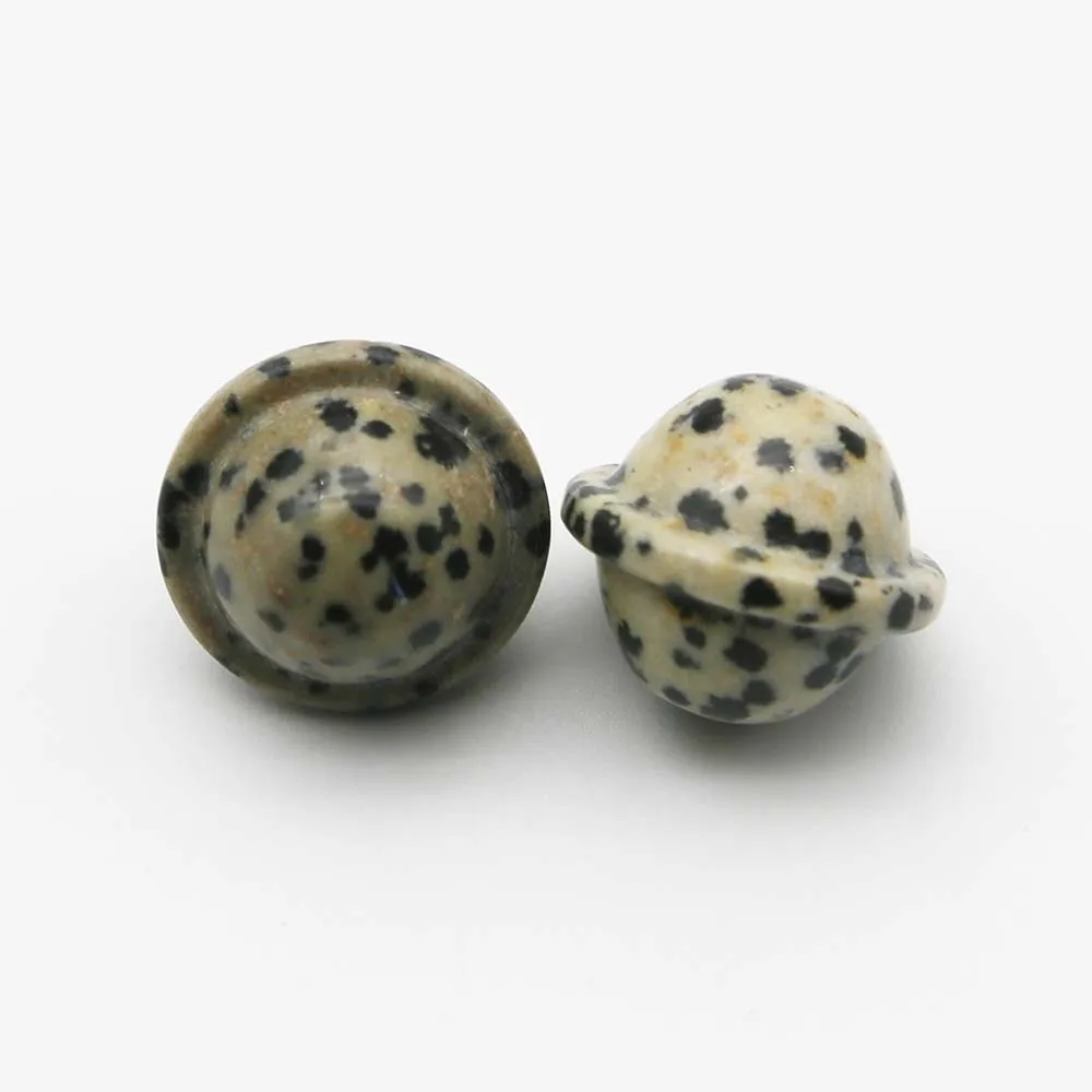 Natural Semi Precious Stone Crystal Agate Mini Spaceship Planet Hand Play Pieces Fashion Jewelry Gift Accessories Wholesale12Pcs