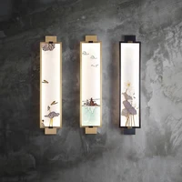 chinese style led wall lamp bedroom bedside home interior classical decoration lights corridor sconce background lantern fixture