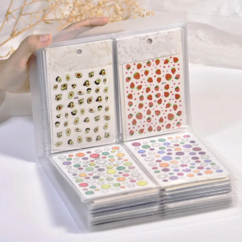 

Nail Stickers Storage Book 80/240 Slots Large Capacity Exhibition Collecting Album Organizer Package Nail Stickers Showing Shelf