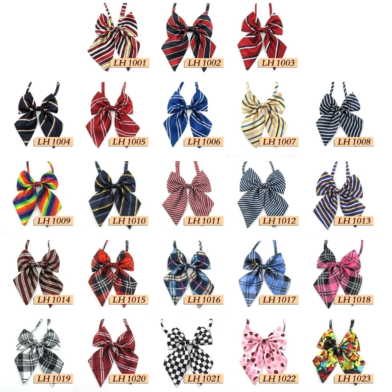 

N58F Womens Pre-tied Bowknot Bow Ties School Uniform Bowtie Adjustable Necktie