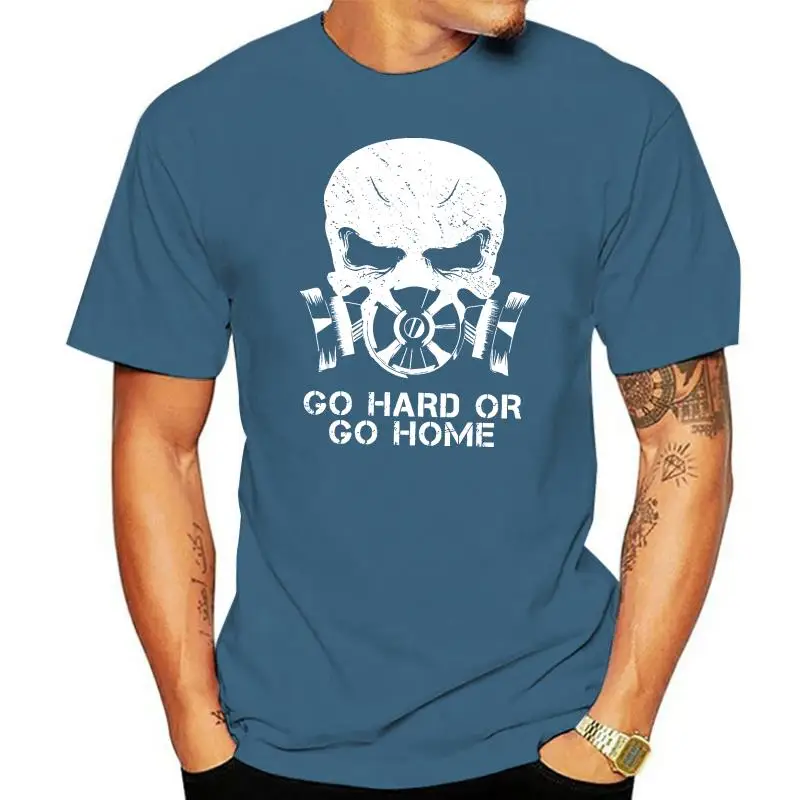 

T Shirt Pria Sm 3XL T-shirt Pria Mode Musim Panas 2022 Topeng Gas Tekanan Tengkorak Populer BAHAYA Bio Go Hard Or Go Home