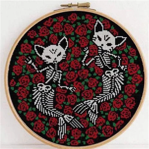 Набор для вышивки крестом XIUSPRING, черная канва, хлопок