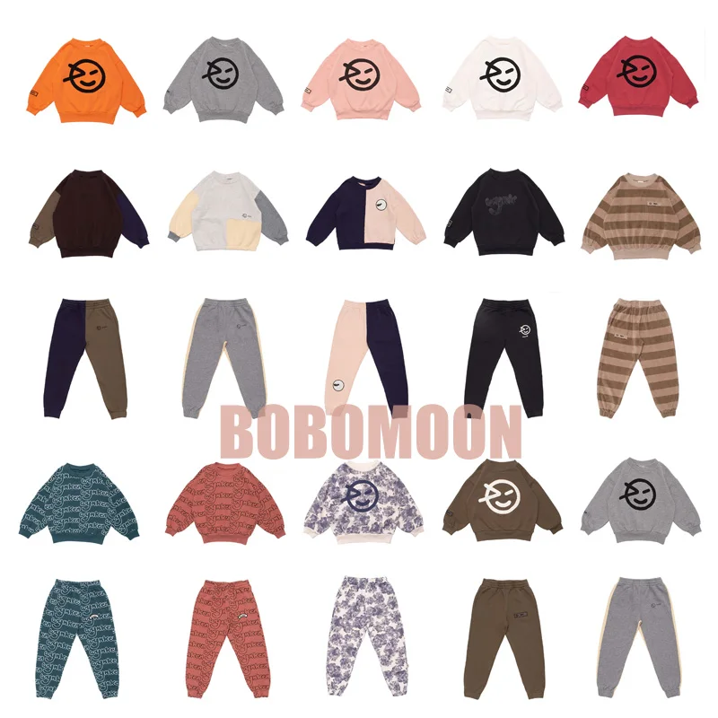 

Per-sale (Ship In Late September) 2022 WYN Autumn Girls Sweatshirt Smiley Sweatshirts & Pants Baby Boys Winter Cotton Top