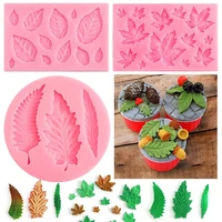 3d silicone mold cake decoration tool diy chocolate maple leaf resin clay handmade mold soft candy kitchen baking supplies
