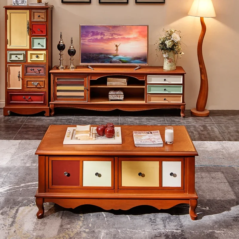 Роскошный эстетический ТВ-шкафчик подставка для монитора деревянный