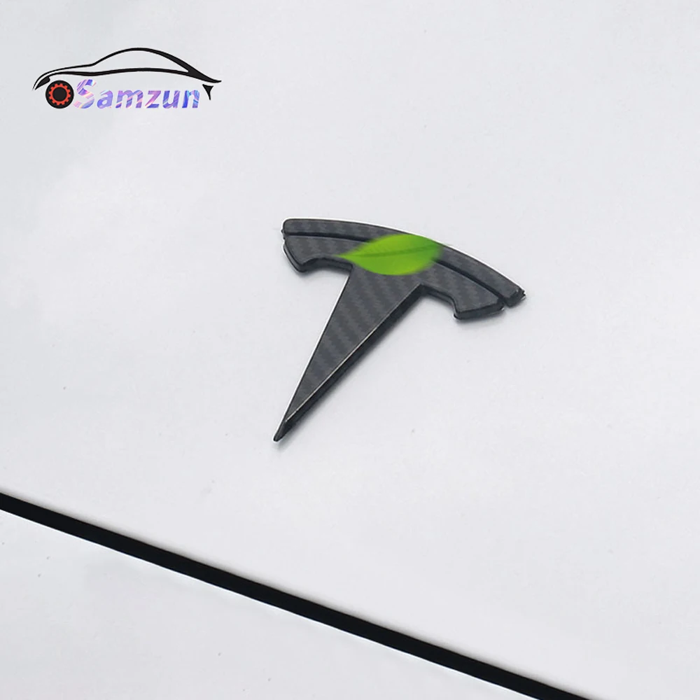 

3PCS Set Steering Wheel Front Trunk Rear Trunk Sticker Car ABS Carbon Style Rubber Cover For Tesla Model 3/Y