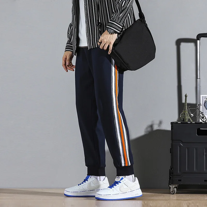 

Повседневные мужские брюки, модель осень-зима, плюс бархатные брюки, брюки для подростков, свободные плотные спортивные брюки для ног