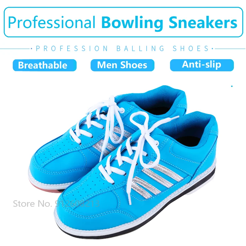 

Breathable Lace-up Men's Bowling Sneaker Professional Male Training Shoes Indoor Skidproof Sole Bowling Shoes Big Size 38-45