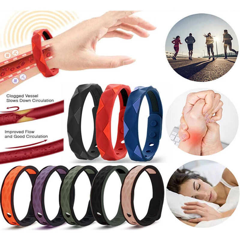 

Sport Bracelet Silicone Bracelet Negative Ions Wristband Radiation Bracelet Gift Anti-allergic Unisex Wireless Anti-Static Cuff