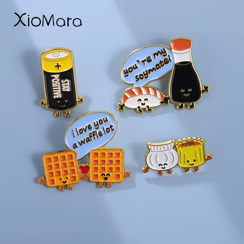 Эмалированные булавки с изображением пищевого партнера персонализированные