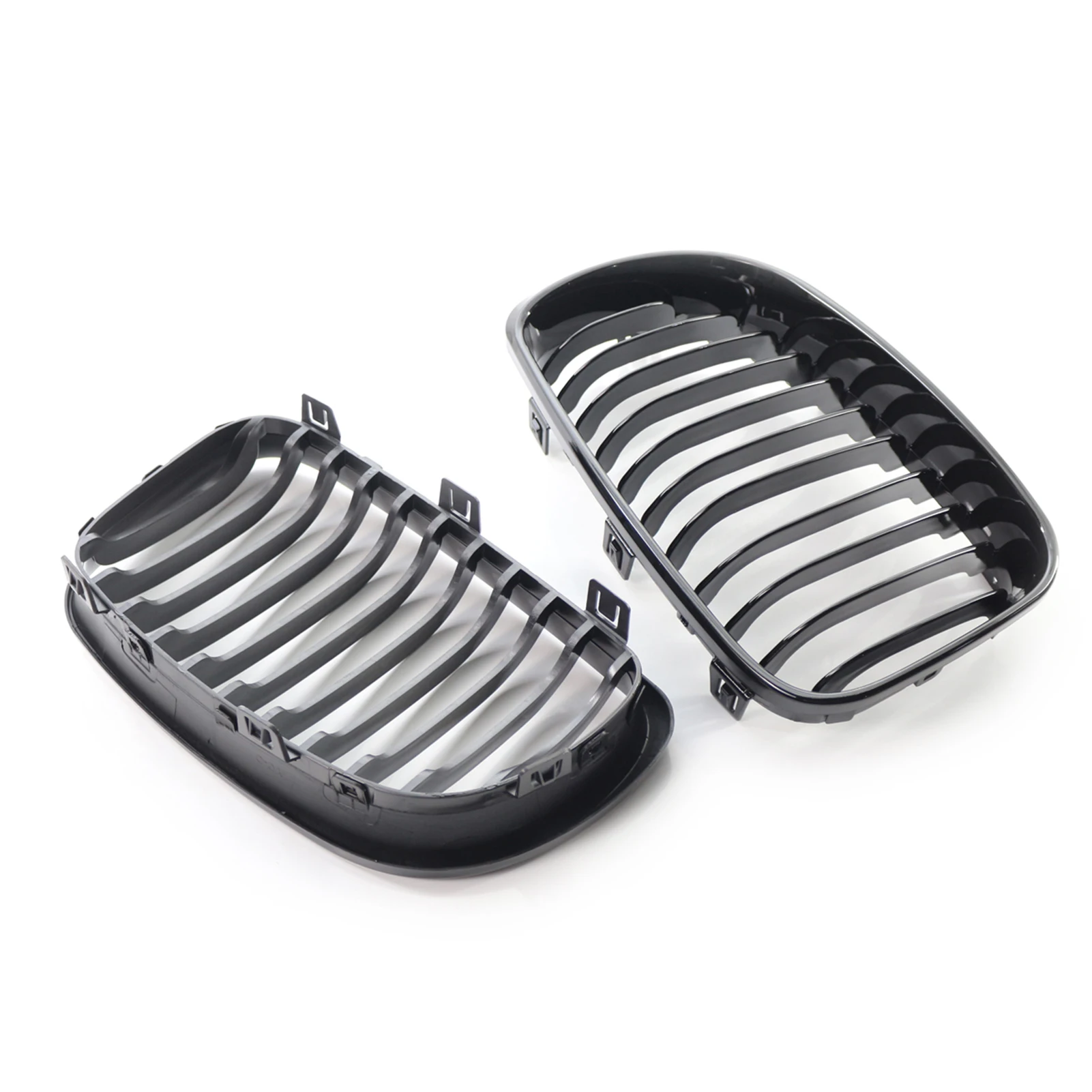 

Glossy Black Kidney Single Line Grilles Replacement for BM 1 Series E81 E82 E87 E88 LCI 07-12