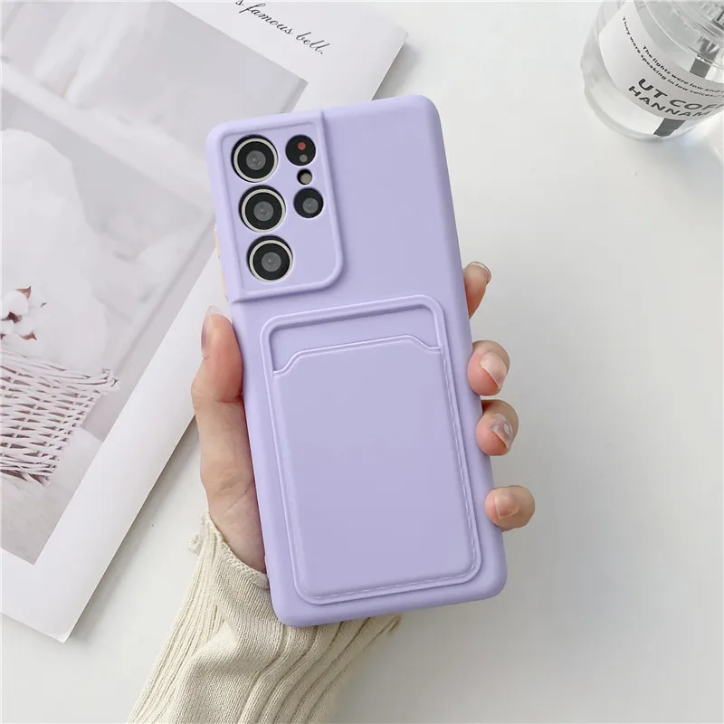 

Card Bag Phone Case For Samsung Galaxy S21 S20 FE Plus Note 20 Ultra A52 A72 A32 A42 A12 A51 A50 A21S A70 A50S Back Cover