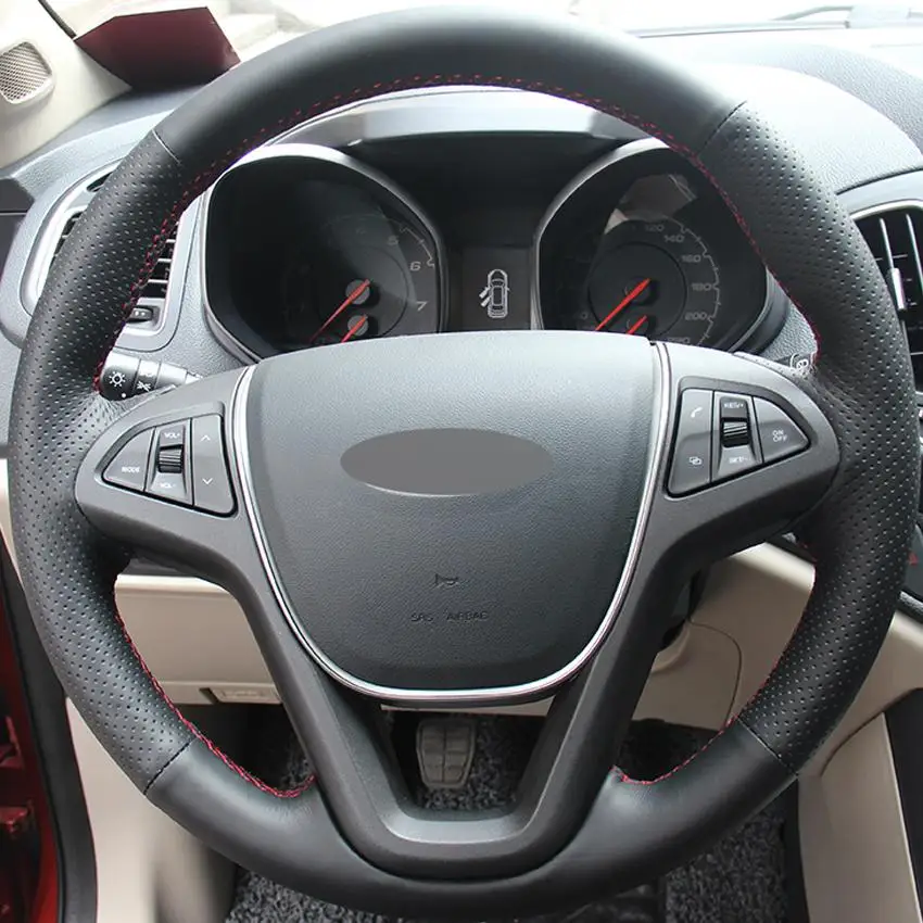 

Прошитый вручную черный чехол из натуральной кожи для Chery Tiggo 5