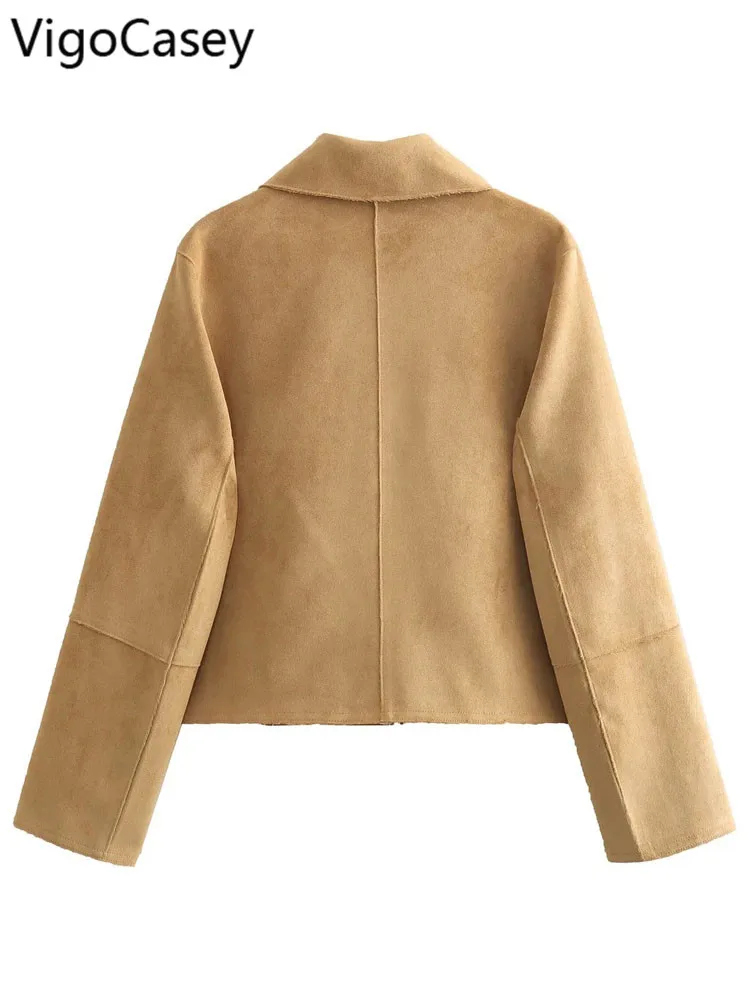 VigoCasey 2025 весеннее женское однотонное пальто женская однобортная куртка с длинным