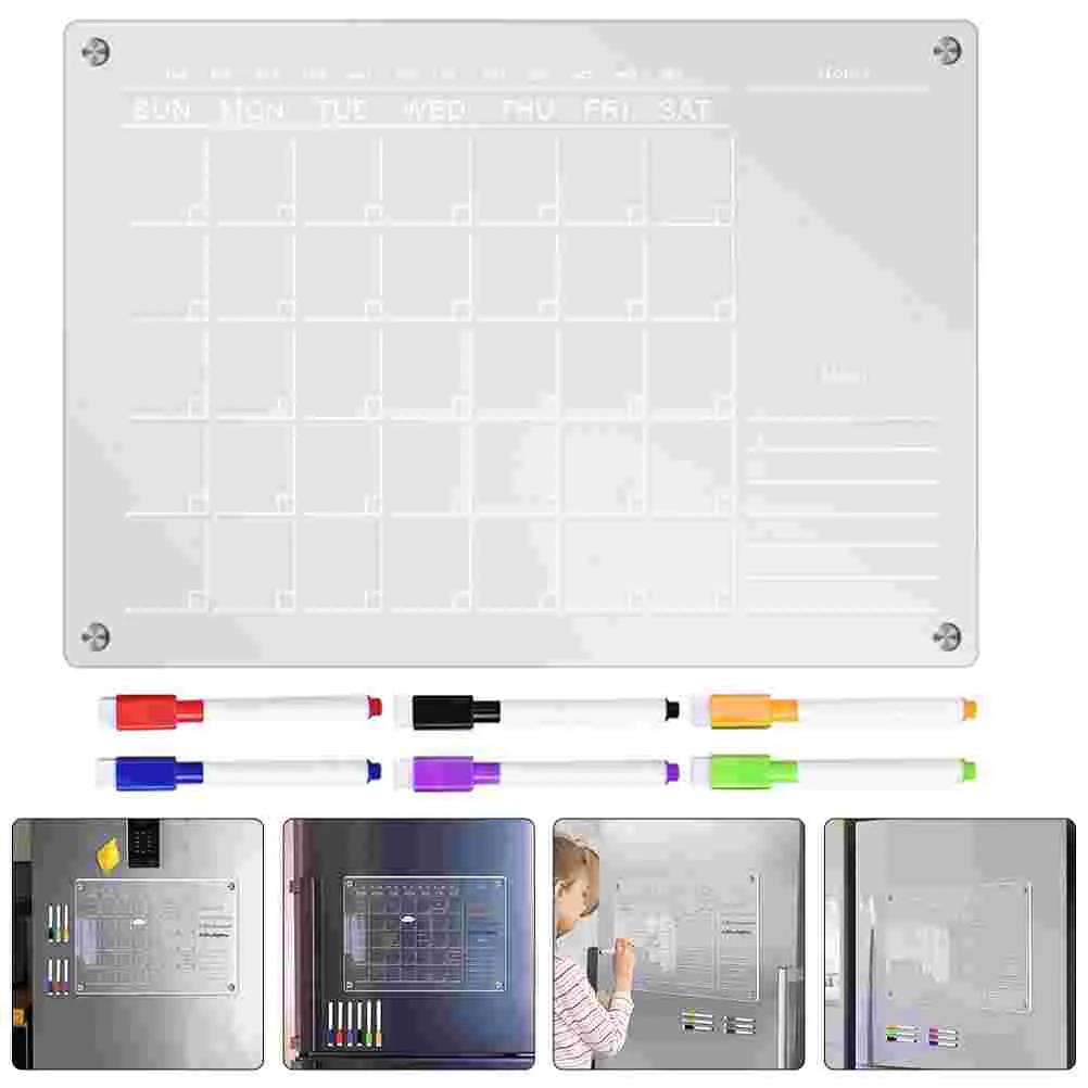 

Rewritable Message Board Small Dry Erase Boards White Calendar Clear Acrylic Fridge Magnetic Whiteboard Wall