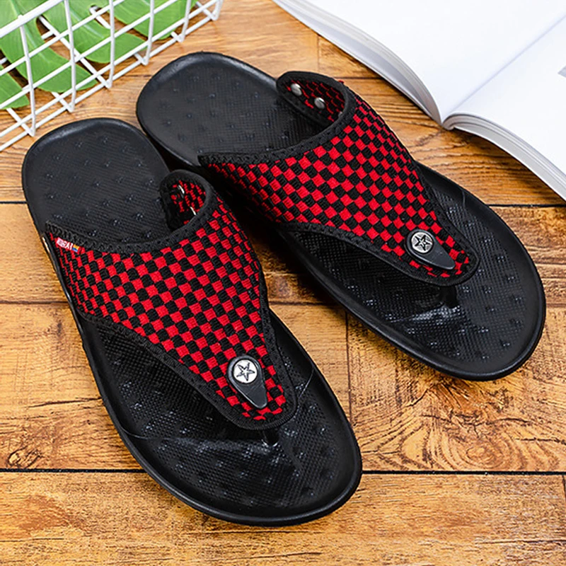 

YRZL Slippers Summer Flip-Flops for Men Beach Slippers Brown Sandals Comfortable Shoes Non-Slip Bathroom Shoes Men Slides