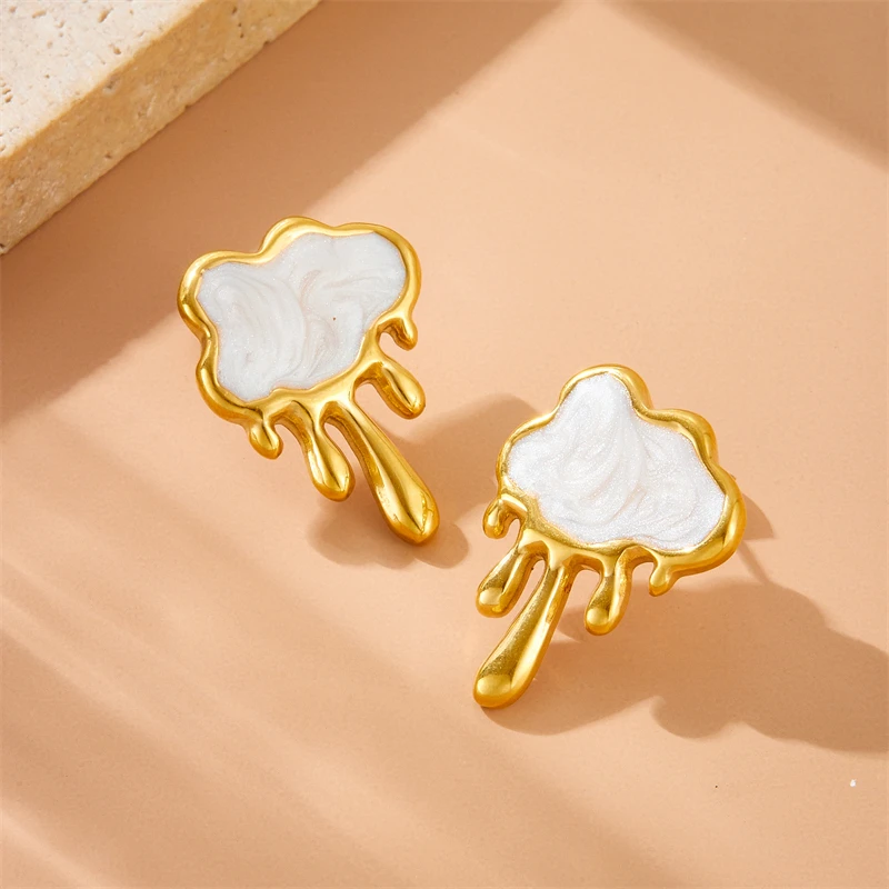 Женские серьги-гвоздики с кисточками нержавеющая сталь 316l