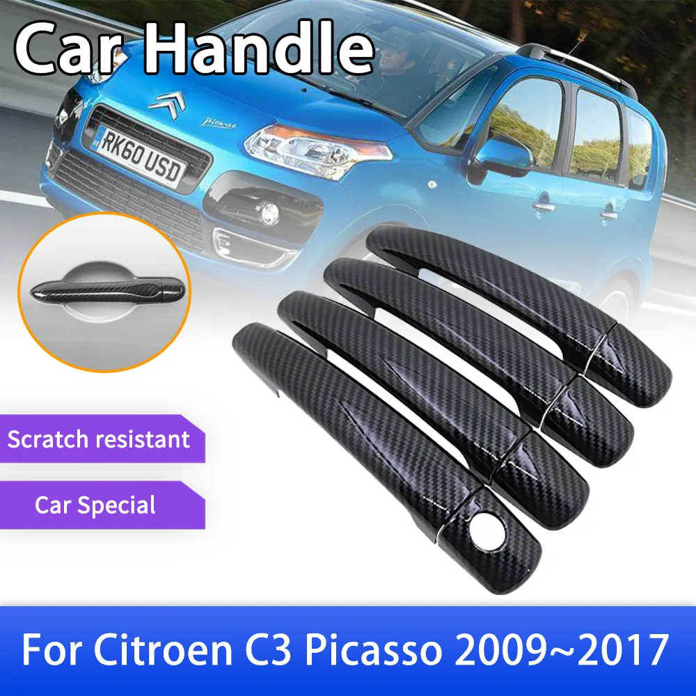 

Carbon Fiber Door Handle Cover Trim for Citroen C3 Picasso 2009 2010 2011 2012 2013 2014 2015 2016 2017 Car Accessories Stickers