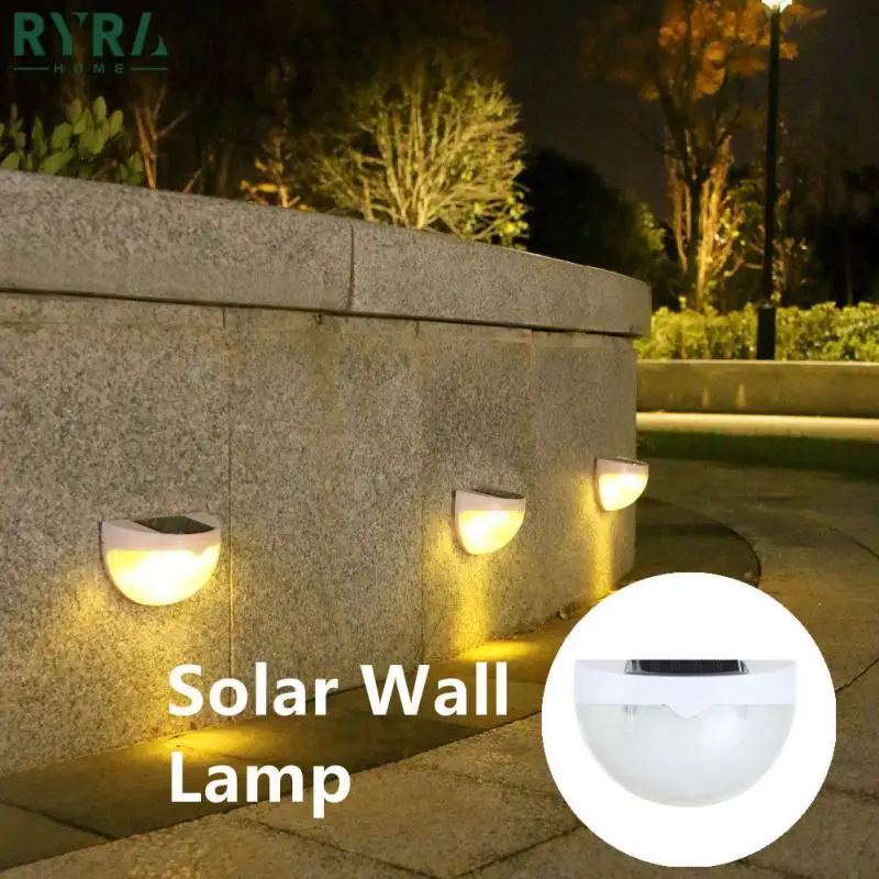 

Уличные садовые светильники на солнечной батарее, светодиодные полукруглые настенные лампы для забора на солнечной батарее, водонепроница...