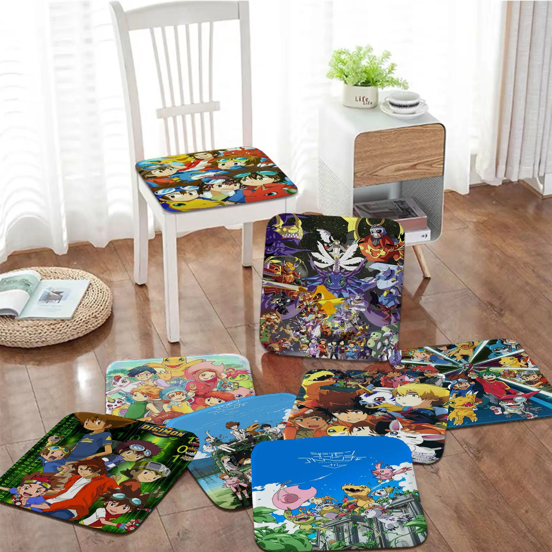 

Digimon Nordic Printing Sofa Mat Dining Room Table Chair Cushions Unisex Fashion Anti-slip Seat Mat