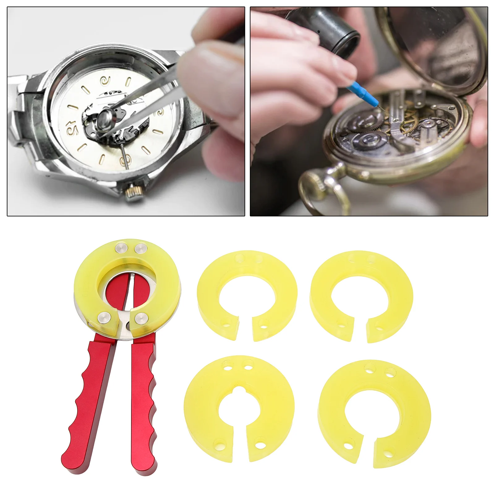 

Инструмент для демонтажа часов с 4 сменными кольцами, инструмент для ремонта часов