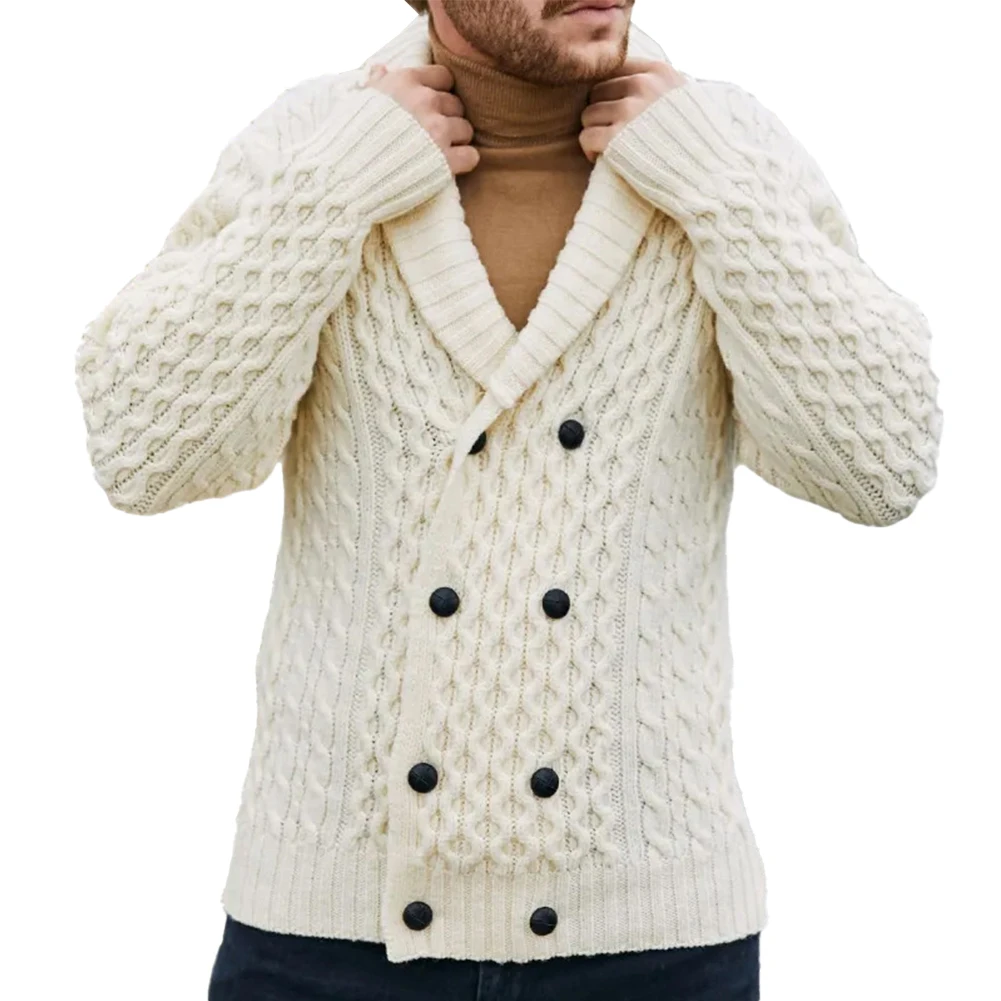 

Men's Long Sleeve Autumn Winter Warm Button Down Jacket Cardigan Sweater Coat Outwear Knit Casual Luxury Men Street Sweaters