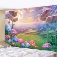 psychedelic mushroom indian mandala banner flag wall hanging painting bohemian gypsy psychedelic tapiz witchcraft tapestry mural