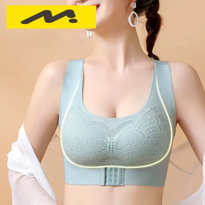 Women's underwear summer ice silk thin version of corrective underwear women shaping body gathering adjusting wrap bra