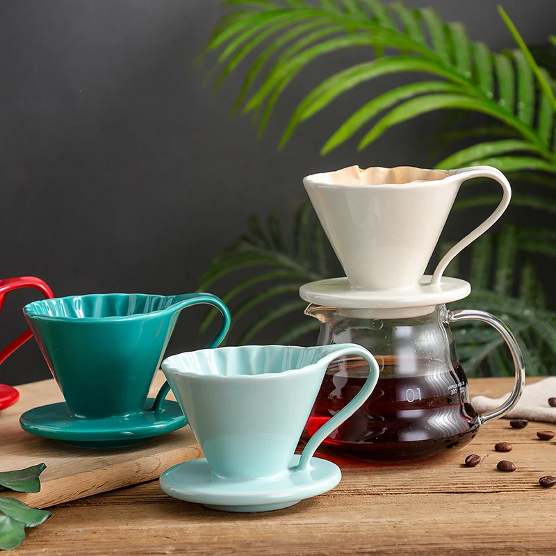 Керамический конический фильтр для кофе ручной работы набор из 8 однотонных